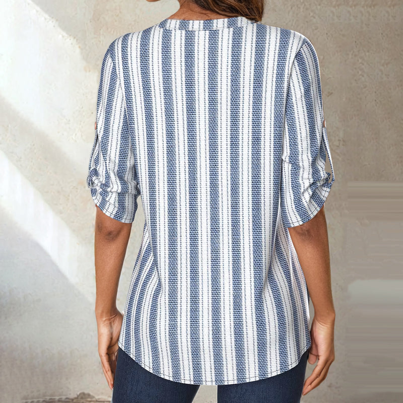 Blouse Décontractée À Rayures