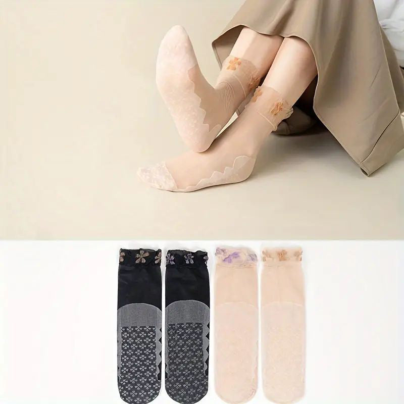 Chaussettes Fleuries Respirantes