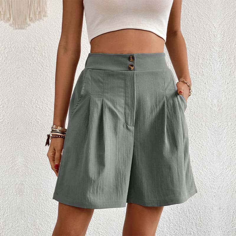 Short Décontracté De Couleur Unie