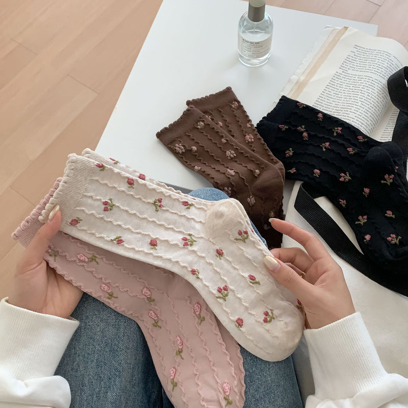 Chaussettes Fleuries Décontractées