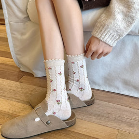 Chaussettes Fleuries Décontractées