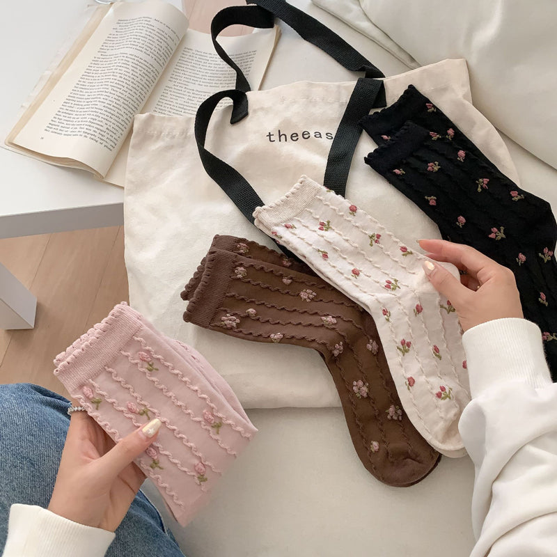 Chaussettes Fleuries Décontractées