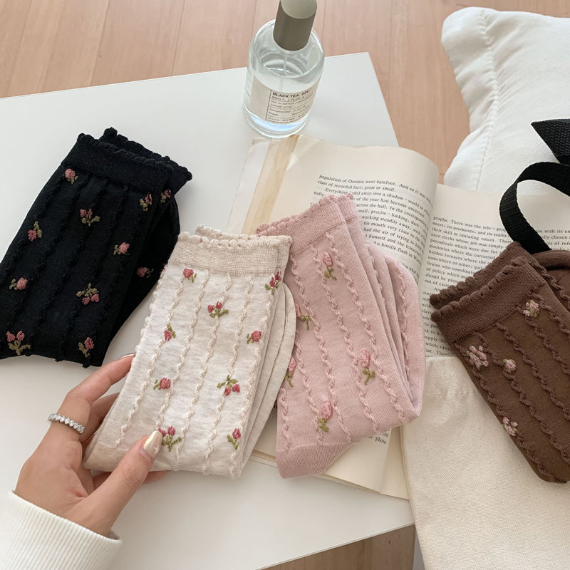 Chaussettes Fleuries Décontractées