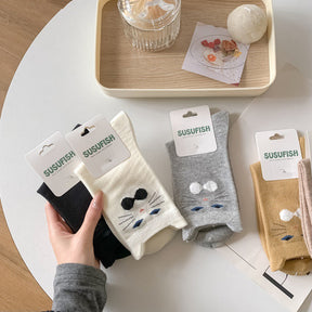 Chaussettes Décontractées À Motif Chat