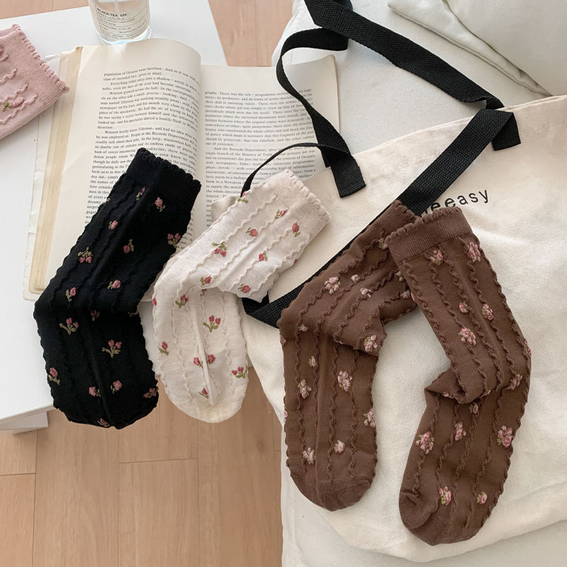Chaussettes Fleuries Décontractées