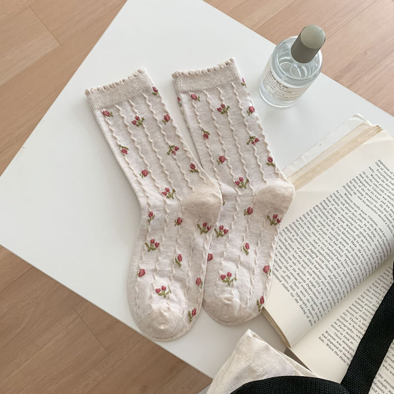 Chaussettes Fleuries Décontractées