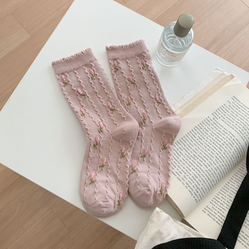 Chaussettes Fleuries Décontractées