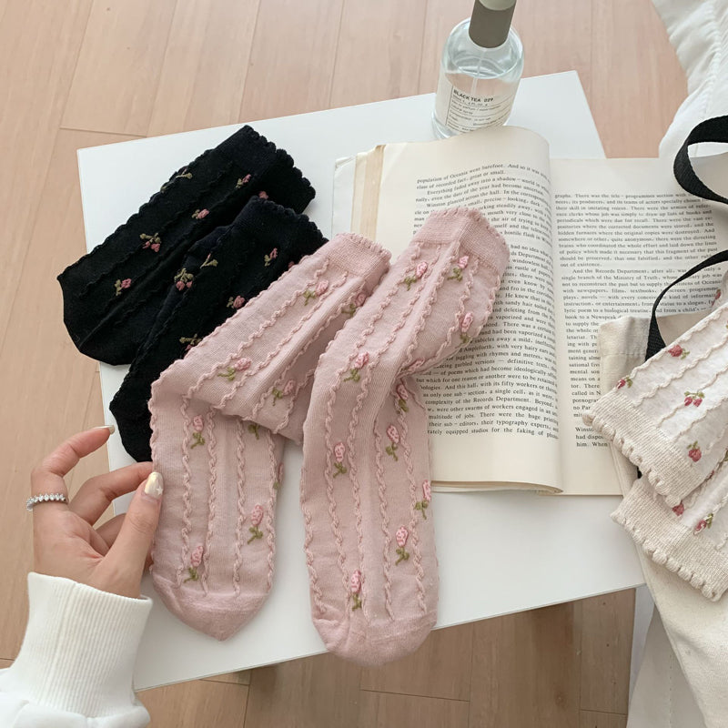 Chaussettes Fleuries Décontractées