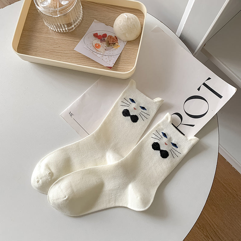 Chaussettes Décontractées À Motif Chat
