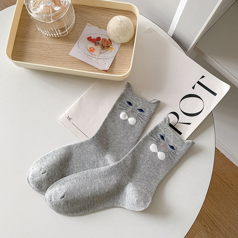 Chaussettes Décontractées À Motif Chat