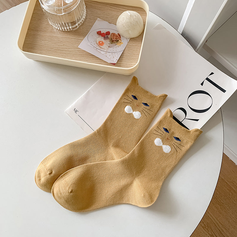 Chaussettes Décontractées À Motif Chat