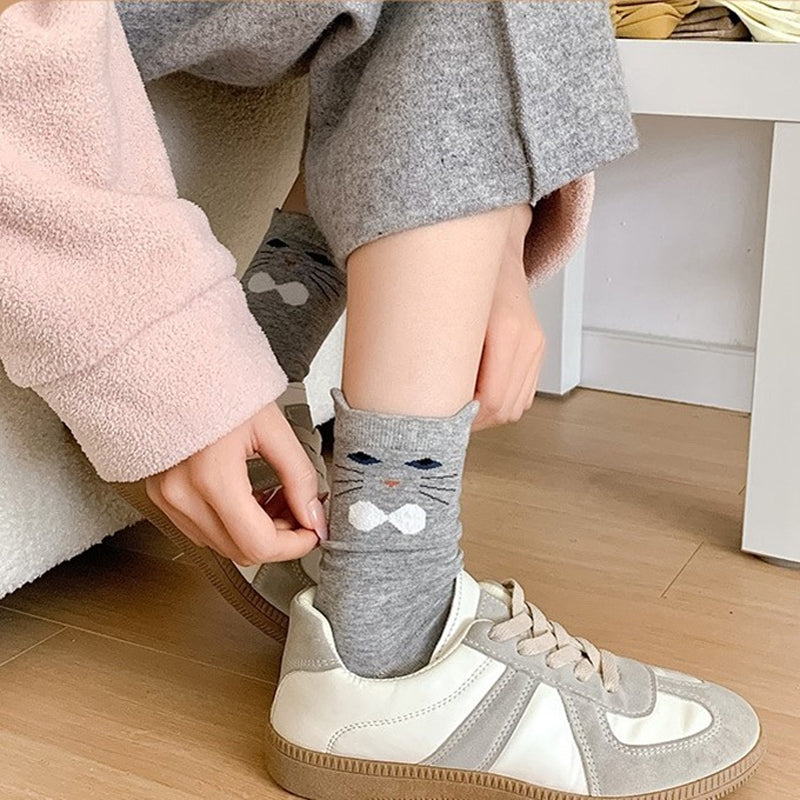 Chaussettes Décontractées À Motif Chat