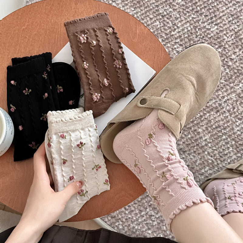 Chaussettes Fleuries Décontractées