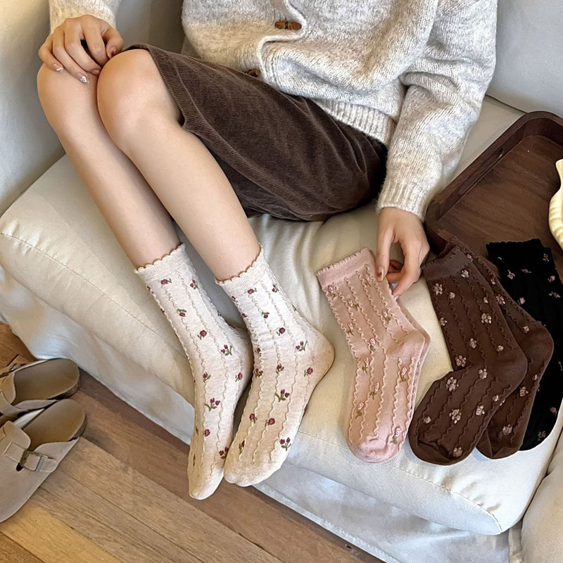 Chaussettes Fleuries Décontractées