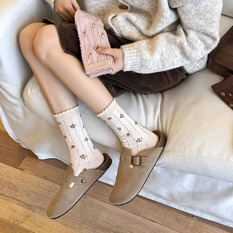 Chaussettes Fleuries Décontractées