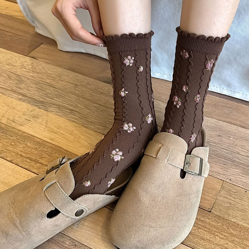 Chaussettes Fleuries Décontractées