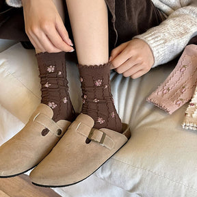 Chaussettes Fleuries Décontractées
