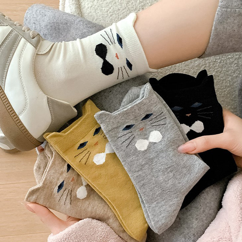 Chaussettes Décontractées À Motif Chat