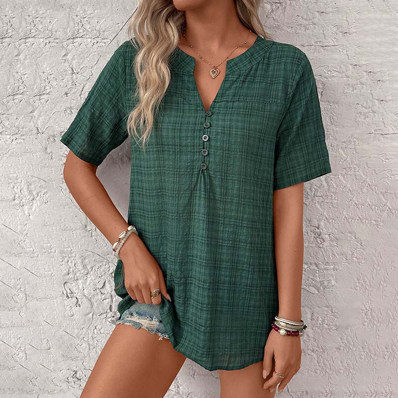 Blouse À Carreaux Vintage