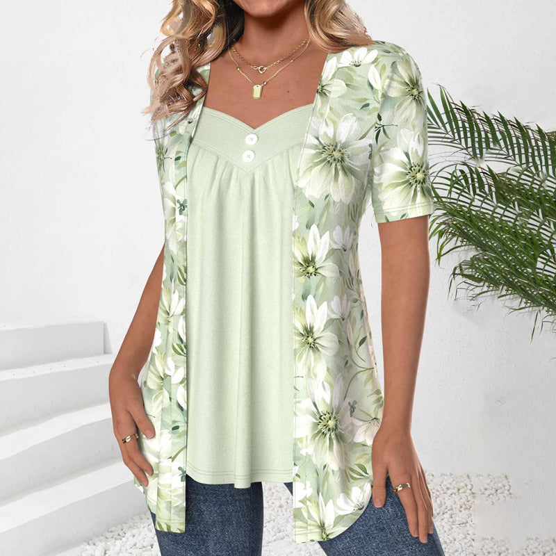 Blouse Élégante À Imprimé Floral