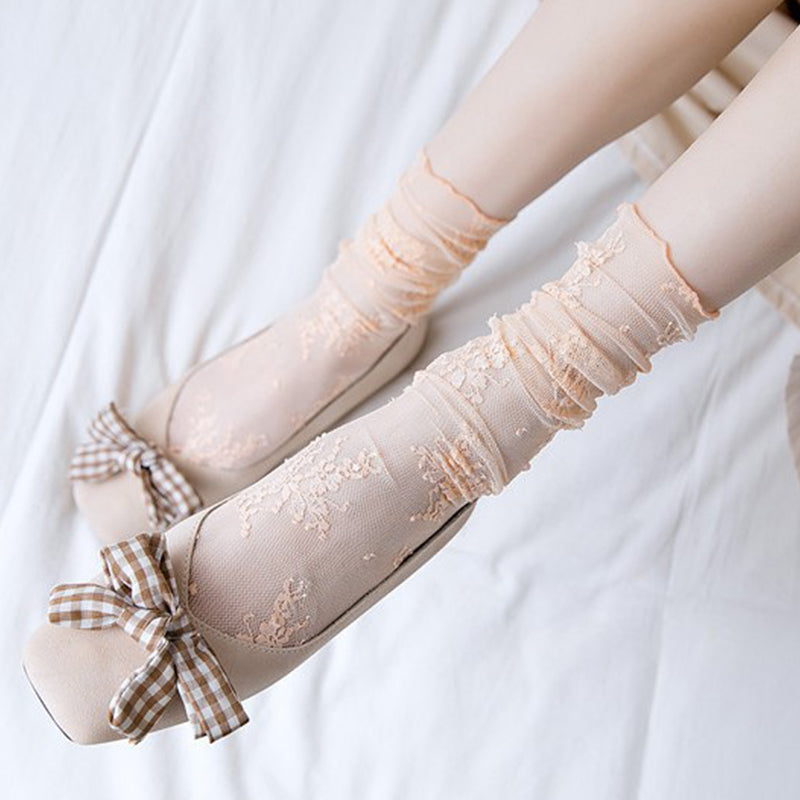 Chaussettes Respirantes En Dentelle