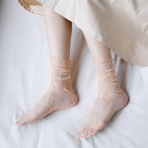 Chaussettes Respirantes En Dentelle