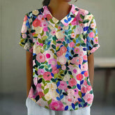 Blouse À Imprimé Floral Coloré
