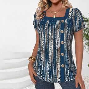 Blouse Vintage À Imprimé Léopard