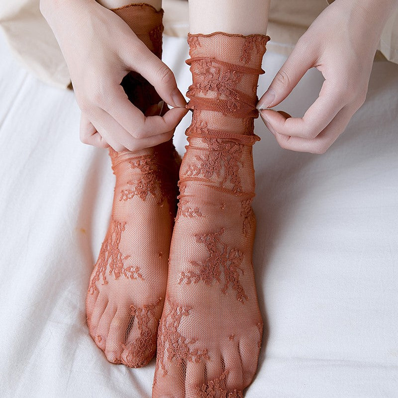 Chaussettes Respirantes En Dentelle