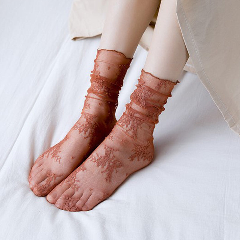 Chaussettes Respirantes En Dentelle