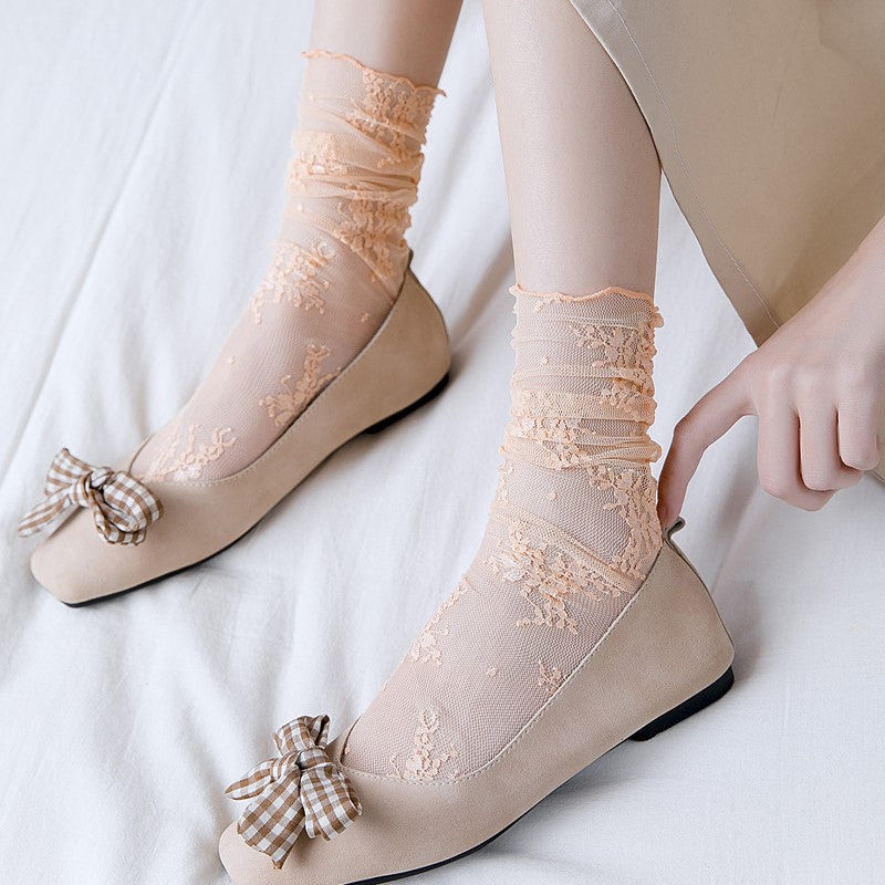Chaussettes Respirantes En Dentelle