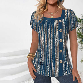 Blouse Vintage À Imprimé Léopard