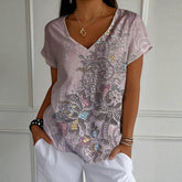 T-Shirt À Imprimé Floral Vintage