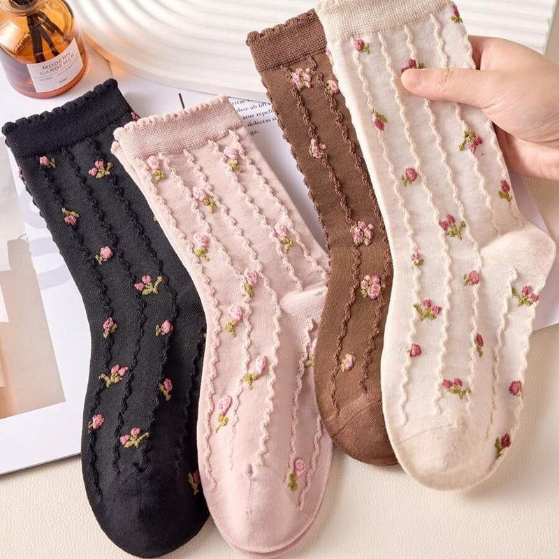 Chaussettes Fleuries Décontractées
