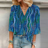Blouse À Pois Abstrait Vintage