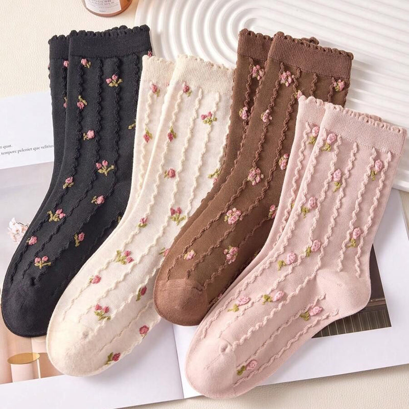 Chaussettes Fleuries Décontractées