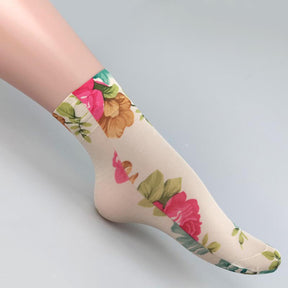 Chaussettes Respirantes À Fleurs