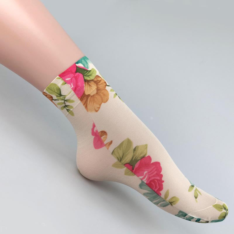 Chaussettes Respirantes À Fleurs