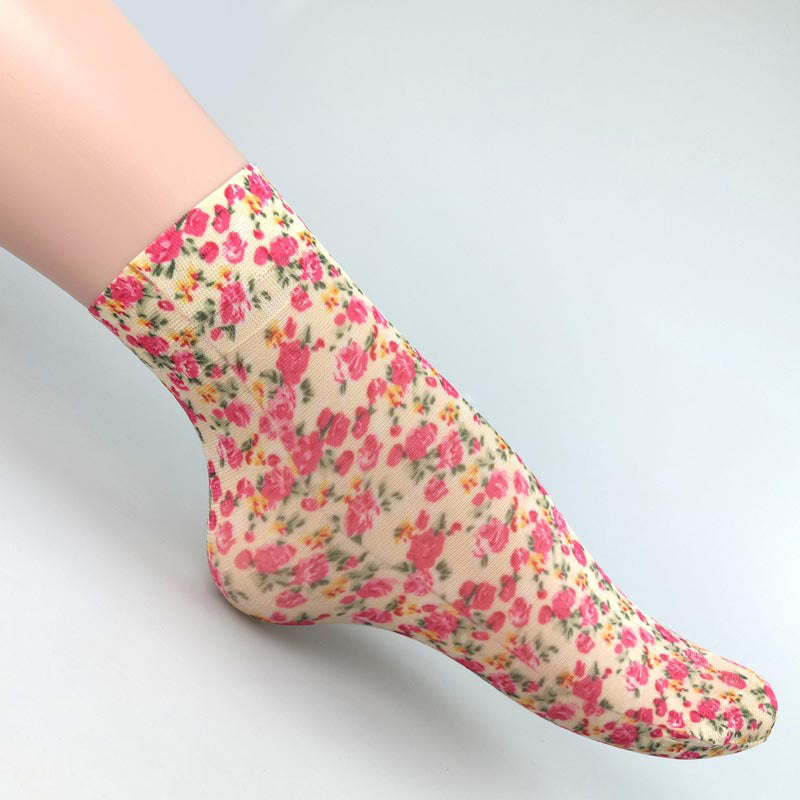 Chaussettes Respirantes À Fleurs