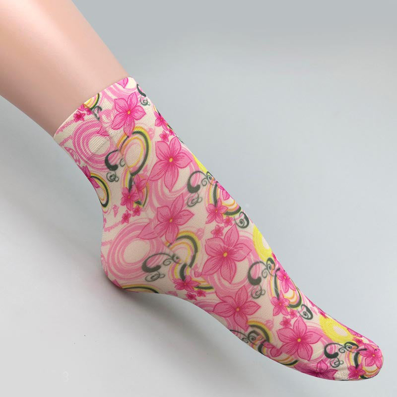 Chaussettes Respirantes À Fleurs