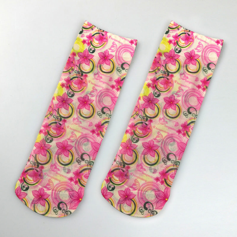 Chaussettes Respirantes À Fleurs