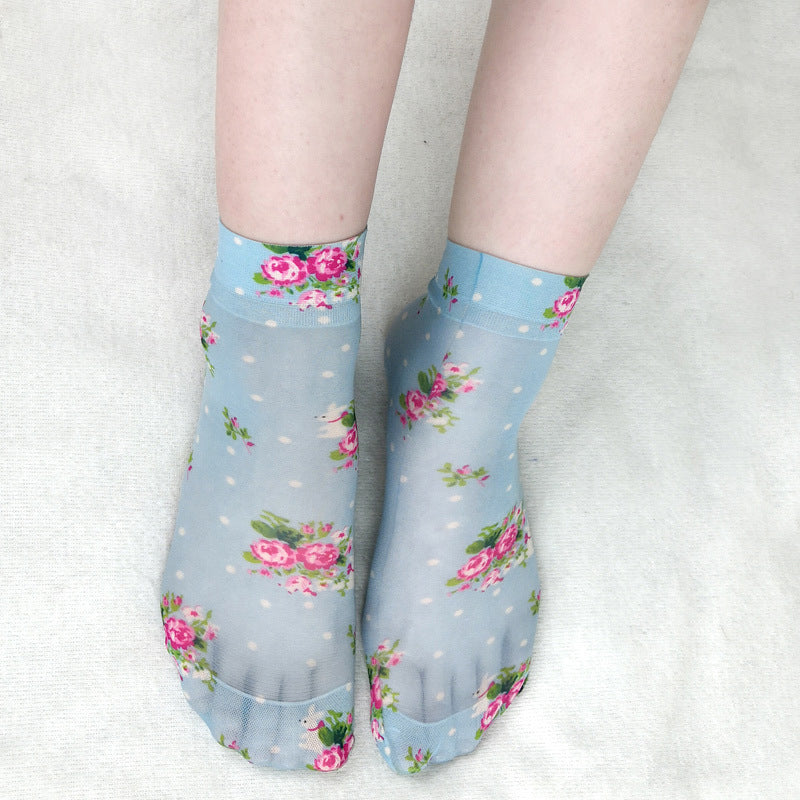 Chaussettes Respirantes À Fleurs