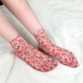 Chaussettes Respirantes À Fleurs