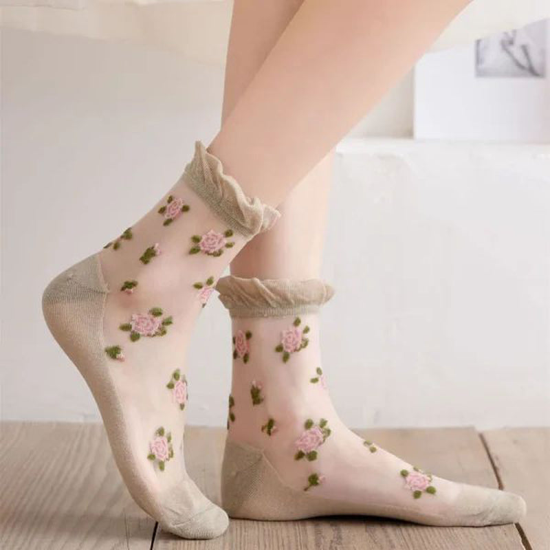 Chaussettes Fleuries Respirantes