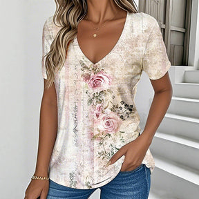 T-Shirt À Imprimé Floral Vintage