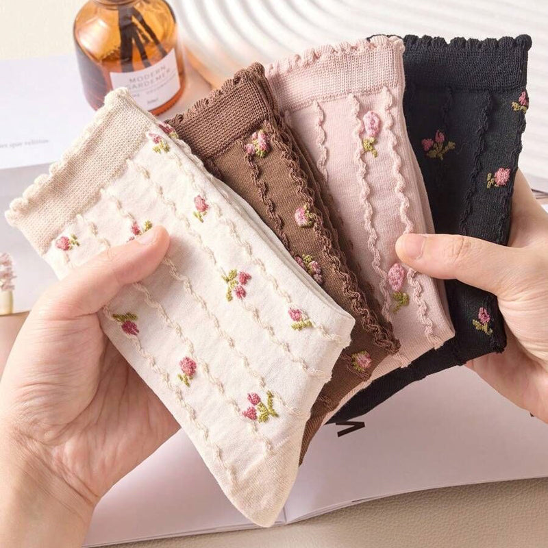 Chaussettes Fleuries Décontractées