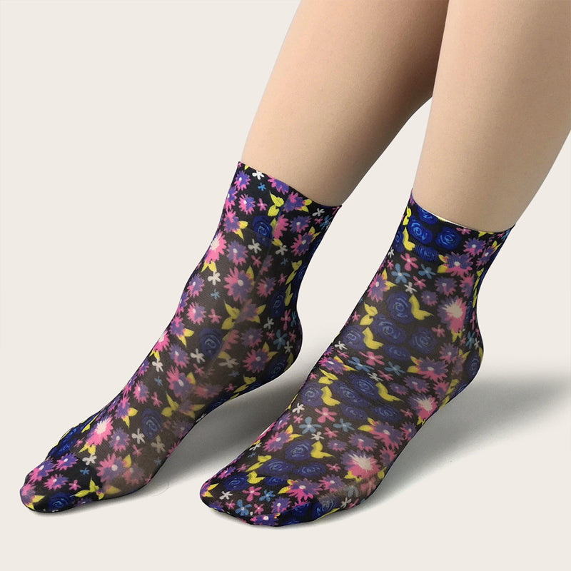 Chaussettes Respirantes À Fleurs