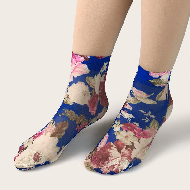 Chaussettes Respirantes À Fleurs