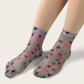 Chaussettes Respirantes À Fleurs