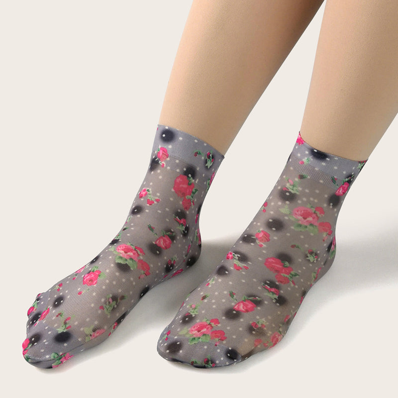 Chaussettes Respirantes À Fleurs